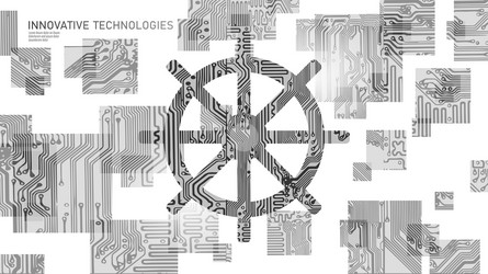 wheel helm computer developer app concept vector image