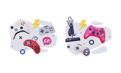 gamepad and game controller as input device vector image