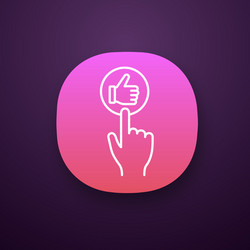 like button click app icon vector image