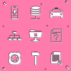 set mobile recording server data web hosting vector image