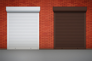 Set of roller shutters on window vector