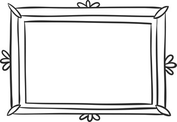 simple hand drawn rectangular frame features vector image