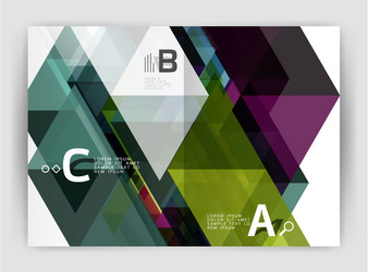 abstract background with color triangles annual vector image