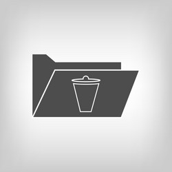 Computer folder with trash bin vector