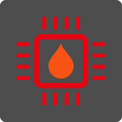 Drop test chip rounded square button vector