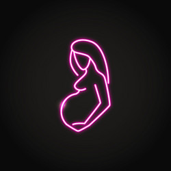 neon pregnant woman icon in line style vector