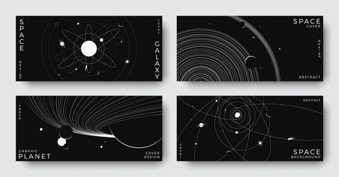 set of abstract space horizontal backgrounds vector image