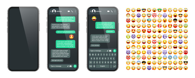 smartphone messaging app user interface vector image