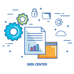 data center folder file archive security cloud vector image