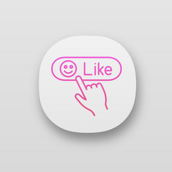 like button click app icons set vector image