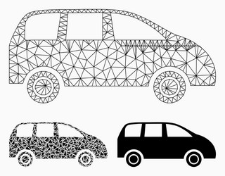 minivan mesh network model and triangle vector image