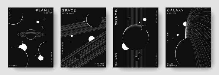 set of abstract space astronomy backgrounds vector image