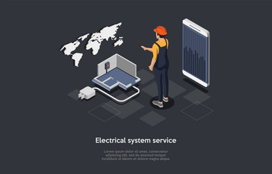 Electrical system service concept vector