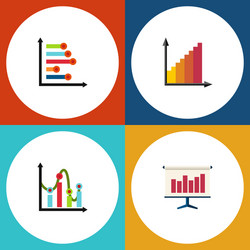 flat icon diagram set of monitoring graph chart vector image