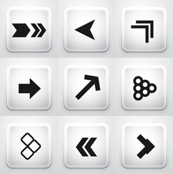 Set of square application buttons arrows vector