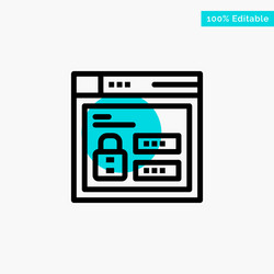 browser web lock code turquoise highlight circle vector image