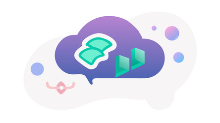 cloud computing with open books and data design vector image