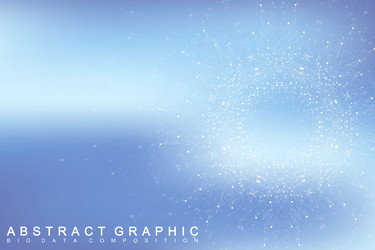 fractal element with connected lines and dots big vector image