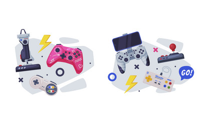 gamepad and game controller as input device vector image