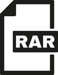 Rar file icon archive and compressed symbol vector