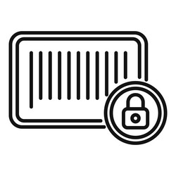 secured bar code icon outline cipher data vector