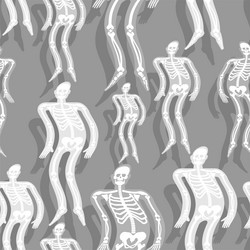 ghost of transparent man with bones pattern vector image