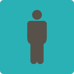 man flat grey and cyan colors rounded button vector image