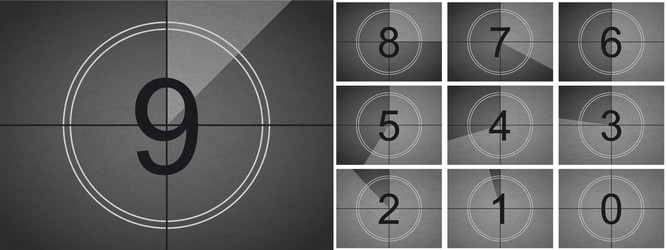 Movie countdown number 2 Royalty Free Vector Image