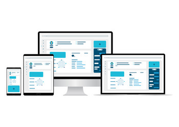 web design website template for monitor laptop vector image