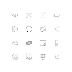 interface simple linear icons set outlined vector image