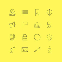 internet of things linear icon set simple outline vector image
