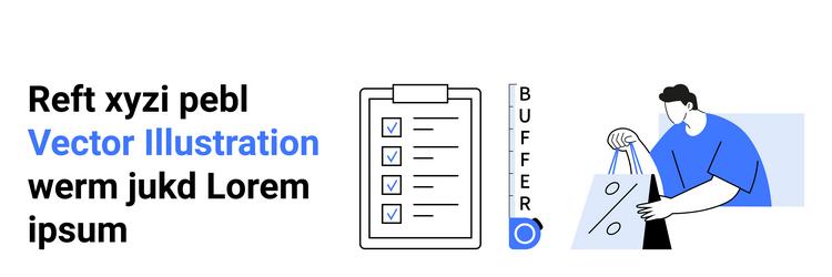 making lists and checking off tasks - organized vector image