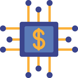 processor computer with dollar symbol payment vector image