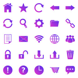 tool bar gradient icons on white background vector image