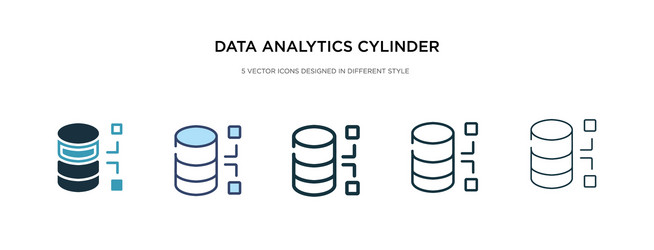 data analytics cylinder icon in different style vector image