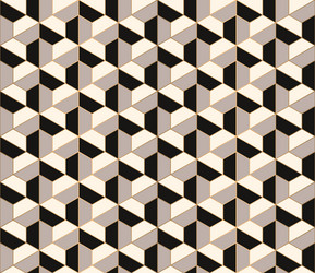 geometric 3d cubes neutral tones seamless pattern vector image