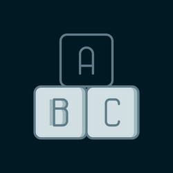 line abc blocks icon isolated on black background vector image