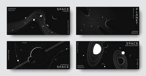 set of abstract space horizontal backgrounds vector image