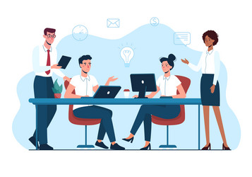 business people work together in the office vector