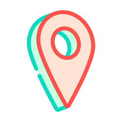 Red pointer map location color icon vector