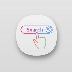 Search button click app icons set vector