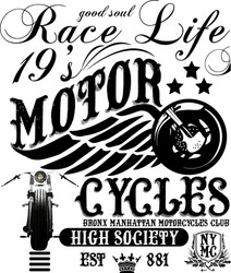 Vintage Motorcycle T-Shirt Artwork Vector Image