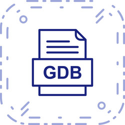 gdb file document icon vector image