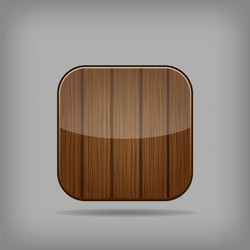 glossy wooden app button vector