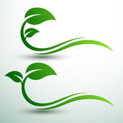 Green leaf labels Royalty Free Vector Image - VectorStock
