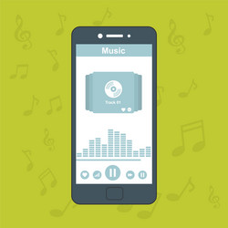 media player application app template with flat vector image