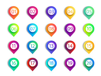 Numbered Step Icons - Gradient Pointers vector image