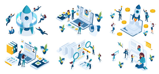 set design web page templatinvestment startup vector image
