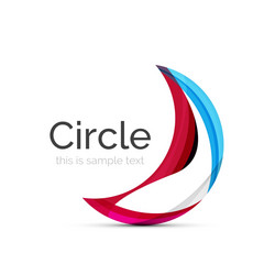 circle logo transparent overlapping swirl shapes vector