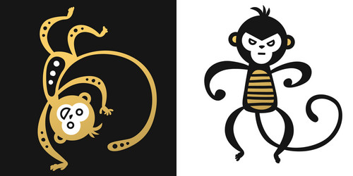monkey chinese style Vector Image